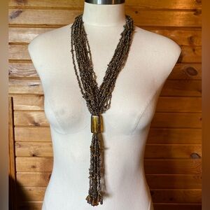 Elegant Multi-Strand Brown Necklace